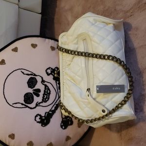 Apt.9 Quilted Cream White purse with chain link handle